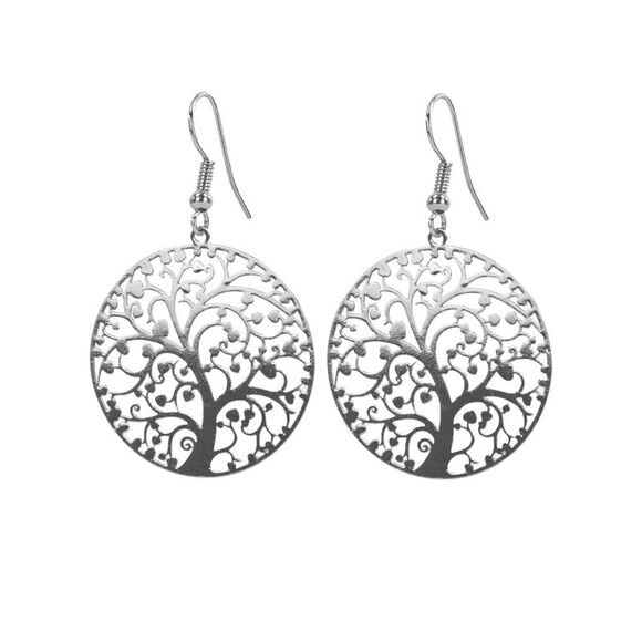 Tree Of Life Laser Cut Earrings - Picture 4 of 4
